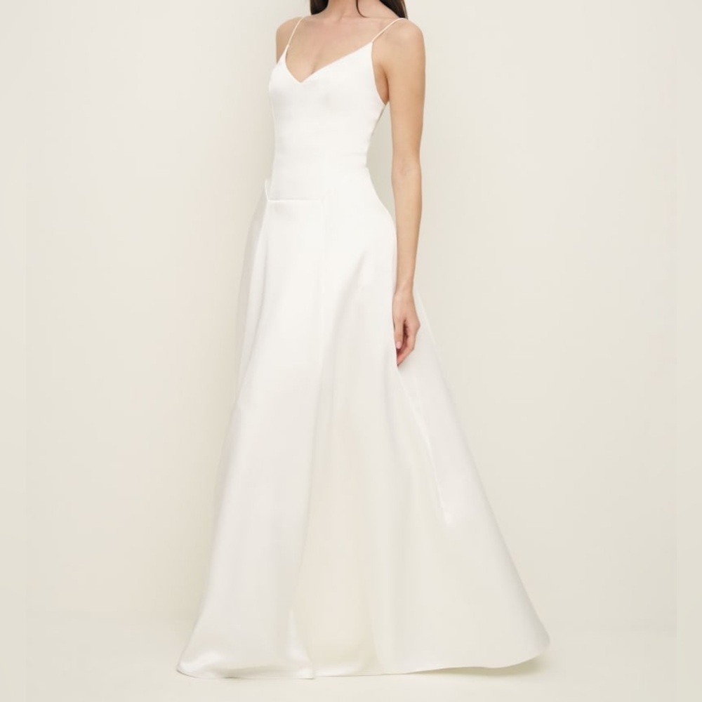 NWT Reformation Icelynn Satin Bridal Maxi Wedding Dress in Ivory